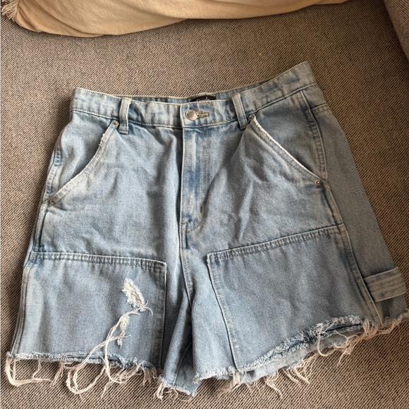Casual Distressed Carpenter Jean Shorts - Picture 1 of 4